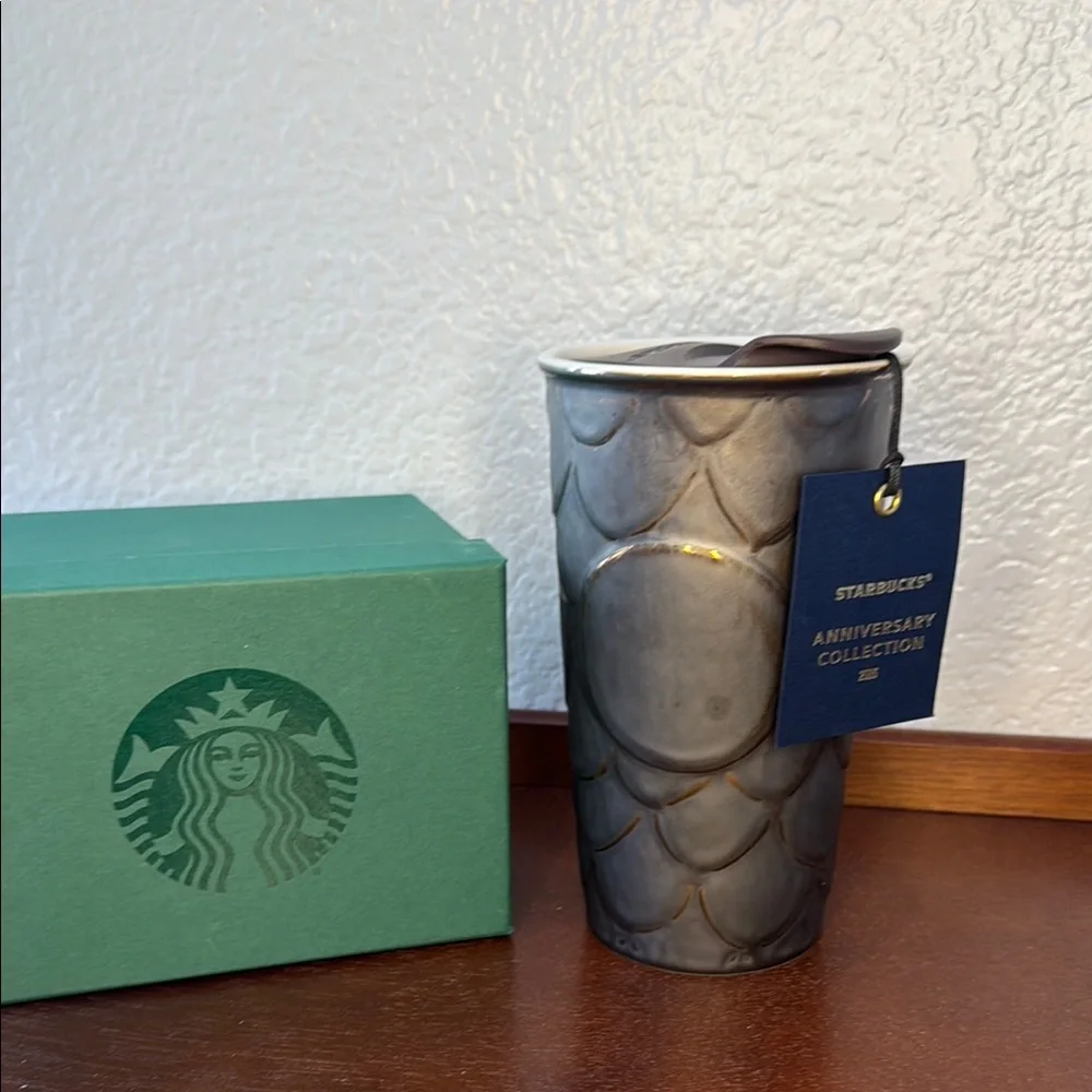 Starbucks Mermaid Siren scales Anniversary Collection Silver Tumbler